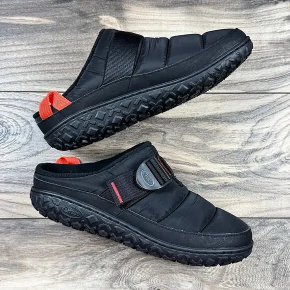 NIB Chaco Ramble Puff Comfort Clog Black Riptop Lugsole Slip On Shoes 7M